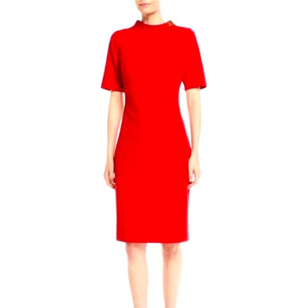 Badgley Mischka Vibrant Red Midi Dress